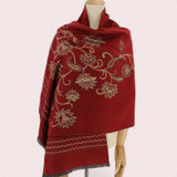 Golden Floral Printed Kashmiri Shawl in Maroon Golden Floral Printed Kashmiri Shawl in Maroon