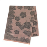 Pink Cotton Shawl with Glitter Leaf Design