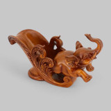 Elegant Brown Ceramic Elephant Wine Holder