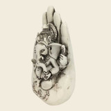 Blessing Ganesh Idol Statue in Palm With White & Black Giftmandu