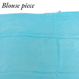 A Stunning Blue Chiffon Saree With Lively Multicolor Floral Prints