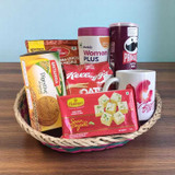 Snack's Gift Wrapped in Bamboo Basket