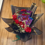 Fresh Roses with Cadbury Chocolates Bouquet