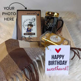 Birthday Gift with Sweets, Mug, Muffler & Photo Frame