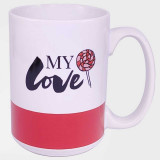Birthday Gift Combo- Love Design Ceramic Mug with Keyring Giftmandu