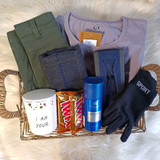 Men's Apparel Gift Basket with Twins Chocolates & Mug