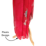 Red Chiffon Saree With Floral Design Giftmandu