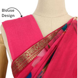 Rani Pink Chiffon Saree With Golden Border Giftmandu