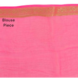 Multicolor Flower Printed Chiffon Saree - Flamingo Pink Giftmandu