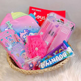 Choco & Stationary Charm Pink Hamper