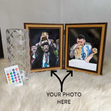 Double Sided Photo Frame with Table Lamp
