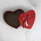 Red Heart Shaped paper Box With Bow -Small
