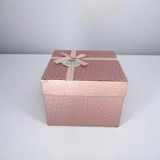 Pink Shimmery Square Shape Paper Box - Small Giftmandu