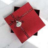Red Shimmery Square Shape Paper Box - Large
