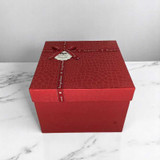Red Shimmery Square Shape Paper Box - Medium Giftmandu