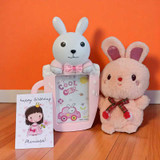 Birthday Combo with Personalize Bunny Frame Greeting card