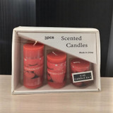 Set of 3 Strawberry Scented Candles