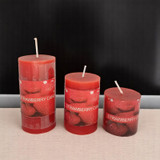 Set of 3 Strawberry Scented Candles