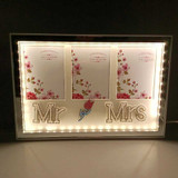 Mr & Mrs Photo Frame with LED Lights and Three-Photo Display Giftmandu