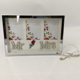 Mr & Mrs Photo Frame with LED Lights and Three-Photo Display Giftmandu