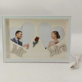 Mr & Mrs Heart-Shaped LED Photo Frame with Two Personalized Photos Giftmandu