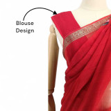 Gift Set for Her – Red Saree, Accessories and Personalized Wallet NKS-445 Giftmandu