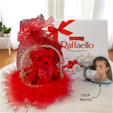 Raffaello, Red Teddy Showpiece And Heart Keyring Hamper