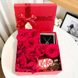 Romantic Surprise Gift Box with Roses & Locket for Her JNK-3655 Giftmandu