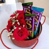 Sweet Love Box with Roses And Cadbury Silk