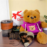 Wooden Rhythm Box With Teddy & Chocolate Gift Hamper