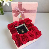Red Roses with Locket Gift Box
