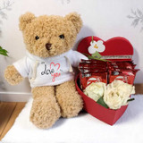 Roses and Kitkat Delights with Cute Teddy Combo