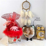 Heartfelt Gift Set With Personalized Frame, Teddy, Dreamcatcher And Chocolate