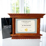 Appreciation Gift with Wooden Certificate Frame & Vacuum Flask