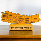 Personalized Gift with Wooden Nepal Map & Bamboo Bottle