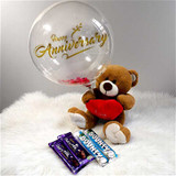 Romantic Anniversary Gift Set with Teddy, Chocolates & Bobo Balloon