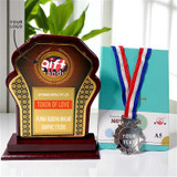Trophy, Medal And Business Notebook Gift Set
