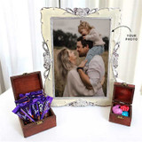 Photo Keepsake with Wooden Boxes And Sweets