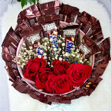 Sweet Roses And Snickers Love Box NKS-656 Giftmandu