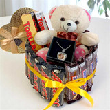 Personalized Love Gift Box With Chocolates, Teddy And Photo Locket