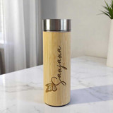Butterfly Design Name Printed Bamboo Bottle- 450ml