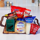 Snacks Gift Basket with Viva, Oats & Candle