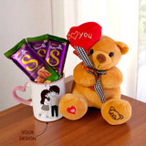 Teddy, Custom Mug And Silk Almond Chocolates Hamper