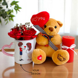 Gift of Love With Mug, Flowers, Candle & Teddy