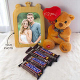 Personalized Keepsake Gift Set With Chocolates, Teddy And Frame