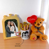 Personalized Love Gift Hamper with Teddy, Mug ,Chocolates And Frame