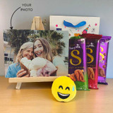 Silk Chocolate Trio Birthday Gift with Personalized Canvas NKS-839