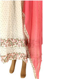 Cotton Kurta With Pink Shawl (Set of 2) White Gift to Nepal