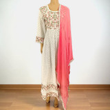 Cotton Kurta With Pink Shawl (Set of 2) White Gift to Nepal