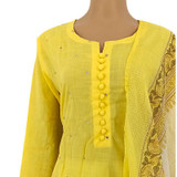 Light Yellow Cotton Kurta & Shawl Set (3 Pieces) KRST38